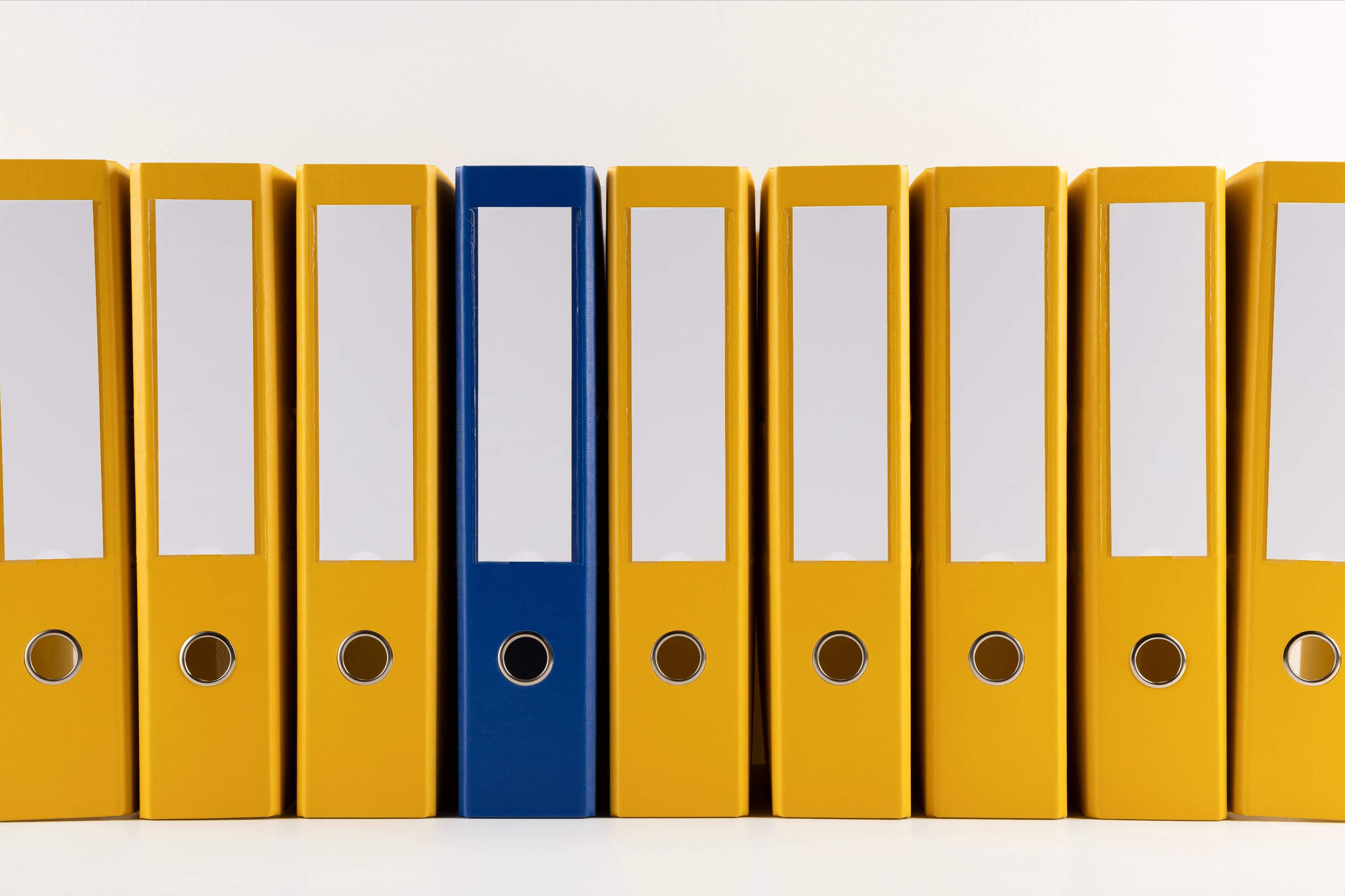 Filing folders and organised office records